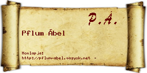 Pflum Ábel névjegykártya